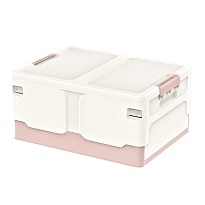 Ящик пластиковый складной белый, дно розовое, 480х360х240 мм в Коломне Ящик пластиковый складной белый, дно розовое, 480х360х240 мм в Коломне