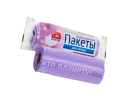 Мешки для мусора 35 л, ароматизированные, сиреневые, в рулоне 20 шт., ПНД, 12 мкм, 560х530 мм, GRIFON Полевые Цветы, 100-034 в Коломне