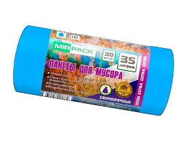 Мешки для мусора 35 л, ароматизированные, синие, в рулоне 30 шт., ПНД, 12 мкм, 640х500 мм, EXTRA, 3530661 в Коломне