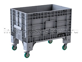 Контейнер iBox сплошной на колесах серый в Коломне