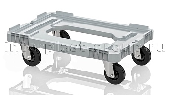 Тележка пластиковая с отверстием без тормозов усиленная серая в Коломне