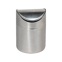 Урна для мусора 1,2 л настольная, с качающейся крышкой, нержавеющая сталь, матовая в Коломне