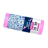 Мешки для мусора 10 л, розовые, в рулоне 30 шт., ПНД, 8 мкм, 470х360 мм, Узоры Чистоты, МУ3582 (МГ-10роз)