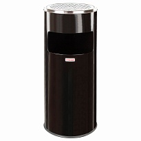 Урна с пепельницей 27 л, нержавеющая сталь, черная, LAIMA PROFESSIONAL в Коломне