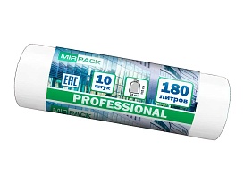 Мешки для мусора 180 л, прозрачные, в рулоне 10 шт., ПВД, 30 мкм, 1100х930 мм, PROFESSIONAL, 180104408 в Коломне