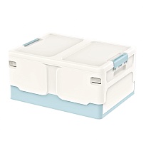 Ящик пластиковый складной белый, дно голубое, 480х360х240 мм в Коломне
