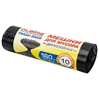 Мешки для мусора 160 л, черные, в рулоне 10 шт., ПВД, 30 мкм, 1200х900 мм, LAIMA ULTRA, 607694 в Коломне