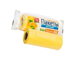 Мешки для мусора 35 л, ароматизированные, желтые, в рулоне 20 шт., ПНД, 12 мкм, 560х530 мм, GRIFON Цитрусовый Микс, 100-033 в Коломне