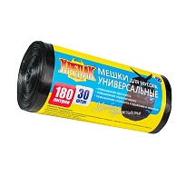 Мешки для мусора 180 л, черные, в рулоне 30 шт., ПНД, 20 мкм, 1150х800 мм, Крепак, 4607075710139 в Коломне Мешки для мусора 180 л, черные, в рулоне 30 шт., ПНД, 20 мкм, 1150х800 мм, Крепак, 4607075710139 в Коломне