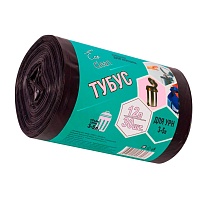 Мешки для мусора 12 л, черные, в рулоне 30 шт., ПНД, 6 мкм, 550х320 мм, Концепция Быта Tubus, 604936 в Коломне