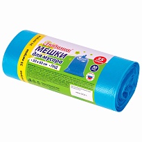 Мешки для мусора 35 л, синие, в рулоне 30 шт., ПНД, 10 мкм, 600х500 мм, Любаша, 608091 в Коломне