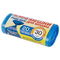 Мешки для мусора 20 л, синие, в рулоне 30 шт., ПНД, 8 мкм, 500х450 мм, LAIMA, 607682 в Коломне Мешки для мусора 20 л, синие, в рулоне 30 шт., ПНД, 8 мкм, 500х450 мм, LAIMA, 607682 в Коломне