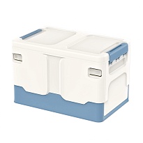 Ящик пластиковый складной белый, дно синее, 370х240х240 мм в Коломне