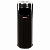 Урна с пепельницей 18 литров, нержавеющая сталь, черная, LAIMA PROFESSIONAL