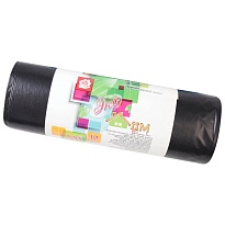 Мешки для мусора 220 л, черные, в рулоне 10 шт., ПВД, 29 мкм, 1100х830 мм, Концепция Быта ЭкоДом, 604924 в Коломне