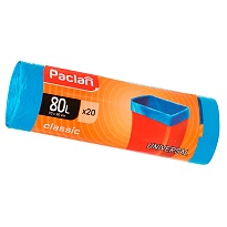 Мешки для мусора 80 л, синие, в рулоне 20 шт., ПНД, 12 мкм, 900х700 мм, PACLAN Classic, 606335 в Коломне