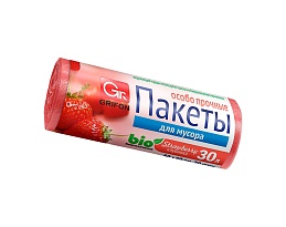 Мешки для мусора 30 л, ароматизированные, Клубника, красные, в рулоне 20 шт., ПНД, 9 мкм, 560х530 мм, GRIFON Aroma, 101-020 K в Коломне
