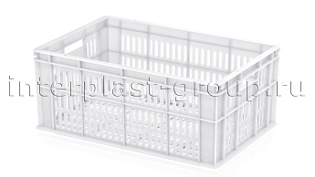 Ящик для молока, мяса, овощей и фруктов большая перфорация дно перфорированное белый в Коломне Ящик для молока, мяса, овощей и фруктов большая перфорация дно перфорированное белый в Коломне
