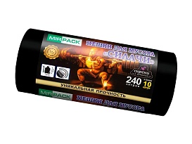 Мешки для мусора 240 л, ароматизированные, черные, в рулоне 10 шт., ПВД 40 мкм, 1500х1100 мм, СИЛАЧИ, sil24011110 в Коломне