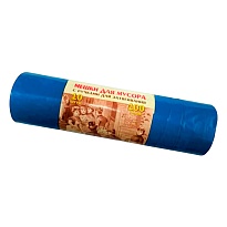 Мешки для мусора 100 л, с завязками, синие, в рулоне 10 шт., ПВД, 40 мкм, 840х670 мм, Концепция Быта Vitalux, 604933 в Коломне