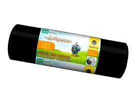 Мешки для мусора 180 л, ароматизированные, черные, в рулоне 10 шт., ПВД, 100 мкм, 1100х930 мм, Добрыня, Dob18010black в Коломне Мешки для мусора 180 л, ароматизированные, черные, в рулоне 10 шт., ПВД, 100 мкм, 1100х930 мм, Добрыня, Dob18010black в Коломне