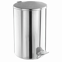 Ведро для мусора с педалью, усиленное, ТИТАН, 10 л, кольцо под мешок, нержавеющая сталь, хром в Коломне Ведро для мусора с педалью, усиленное, ТИТАН, 10 л, кольцо под мешок, нержавеющая сталь, хром в Коломне